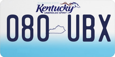 KY license plate 080UBX