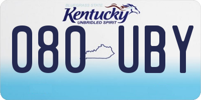 KY license plate 080UBY