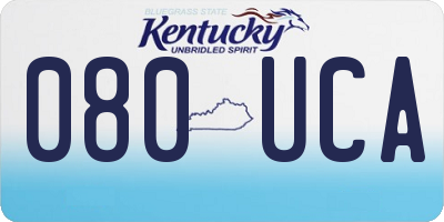 KY license plate 080UCA