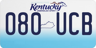 KY license plate 080UCB