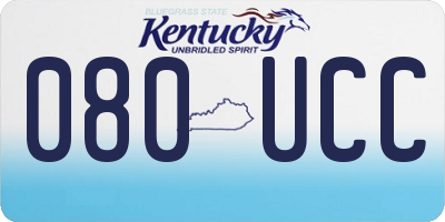 KY license plate 080UCC