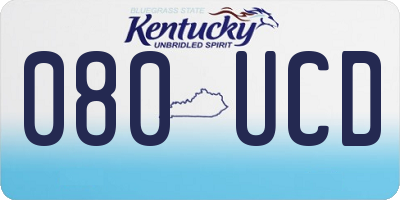 KY license plate 080UCD