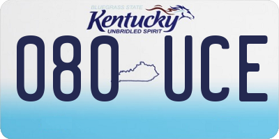 KY license plate 080UCE