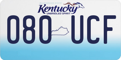 KY license plate 080UCF