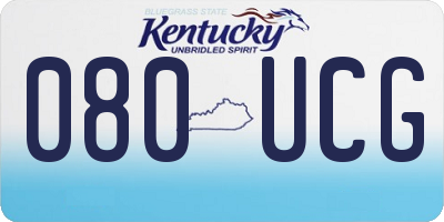 KY license plate 080UCG