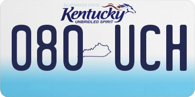 KY license plate 080UCH
