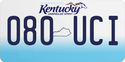 KY license plate 080UCI