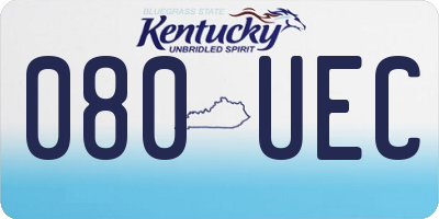KY license plate 080UEC