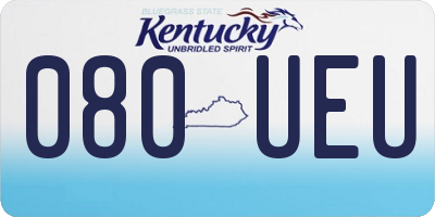 KY license plate 080UEU