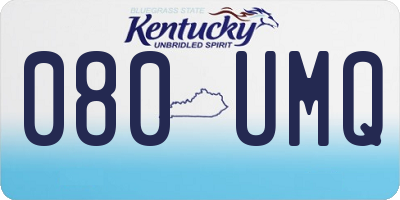 KY license plate 080UMQ