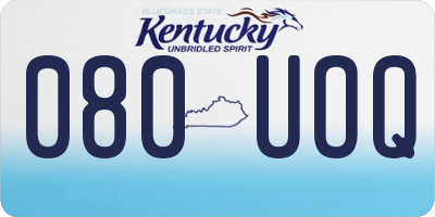 KY license plate 080UOQ