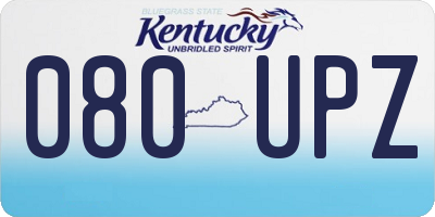 KY license plate 080UPZ