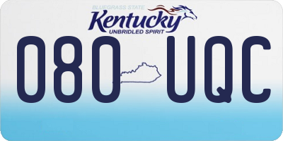 KY license plate 080UQC