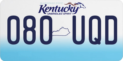KY license plate 080UQD