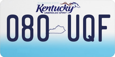KY license plate 080UQF