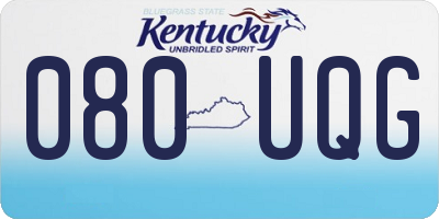 KY license plate 080UQG