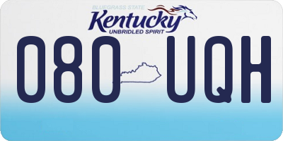 KY license plate 080UQH