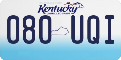 KY license plate 080UQI