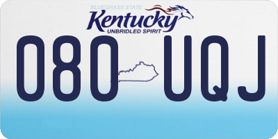 KY license plate 080UQJ
