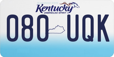 KY license plate 080UQK