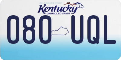 KY license plate 080UQL