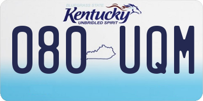 KY license plate 080UQM