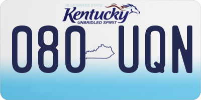 KY license plate 080UQN