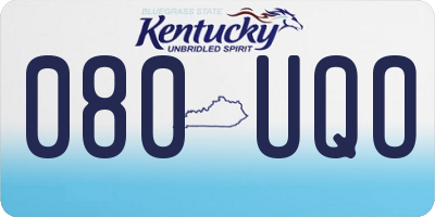 KY license plate 080UQO