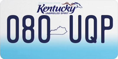 KY license plate 080UQP