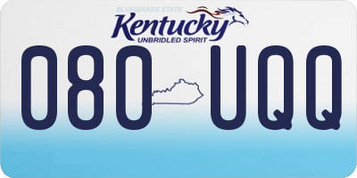 KY license plate 080UQQ