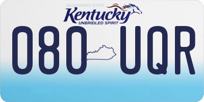 KY license plate 080UQR