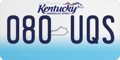 KY license plate 080UQS