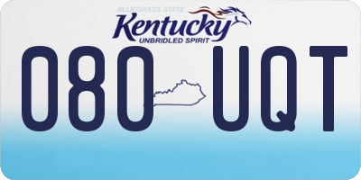 KY license plate 080UQT