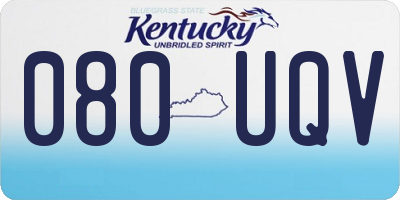 KY license plate 080UQV