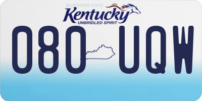 KY license plate 080UQW