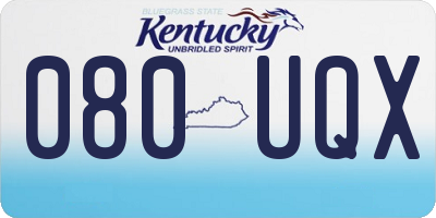 KY license plate 080UQX