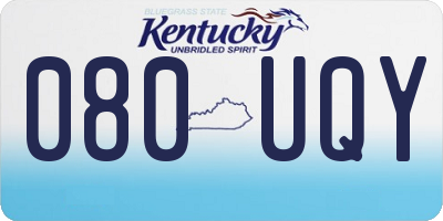 KY license plate 080UQY