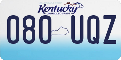 KY license plate 080UQZ