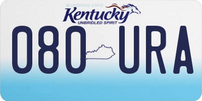 KY license plate 080URA
