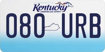 KY license plate 080URB