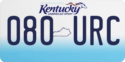 KY license plate 080URC