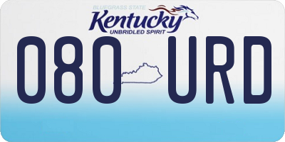 KY license plate 080URD