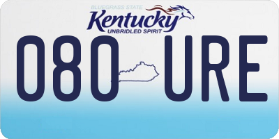 KY license plate 080URE