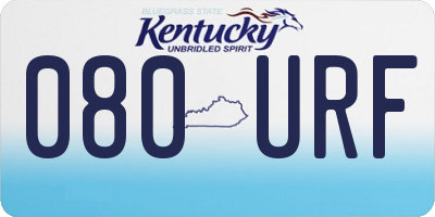 KY license plate 080URF