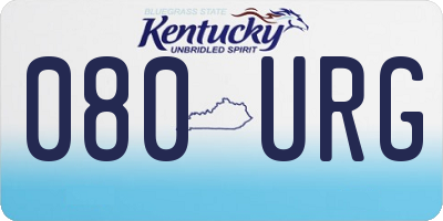 KY license plate 080URG