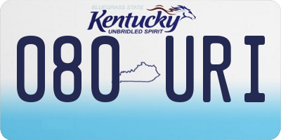 KY license plate 080URI