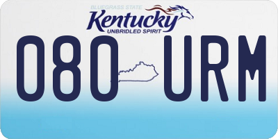 KY license plate 080URM