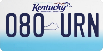 KY license plate 080URN
