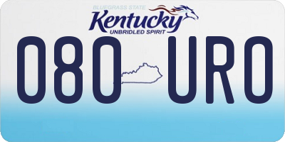 KY license plate 080URO
