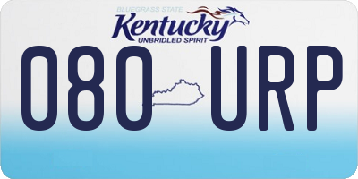 KY license plate 080URP